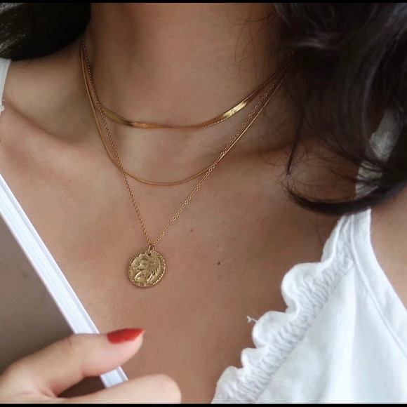 💕18K Gold Plated Double stacked Snake Chain Necklace - Picture 10 of 12